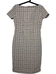 Ronen Chen Dress Size US 4 Sheath Grey Midi Cotton Blend - Picture 1 of 9