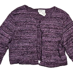 Disorderly Kids Long Sleeve Cropped Open Front Top Purple(s) Sparkles Size 16 - Picture 1 of 10