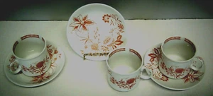 Vtg Barker Bros Danubel-Cathay Staffordshire 3 sets Cup & Saucer Granny Kitchen - Picture 1 of 3