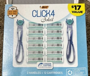 BIC CLICK 4 SOLEIL 2 HANDLES + 12 CARTRIDES. NEW IN BOX - Picture 1 of 4