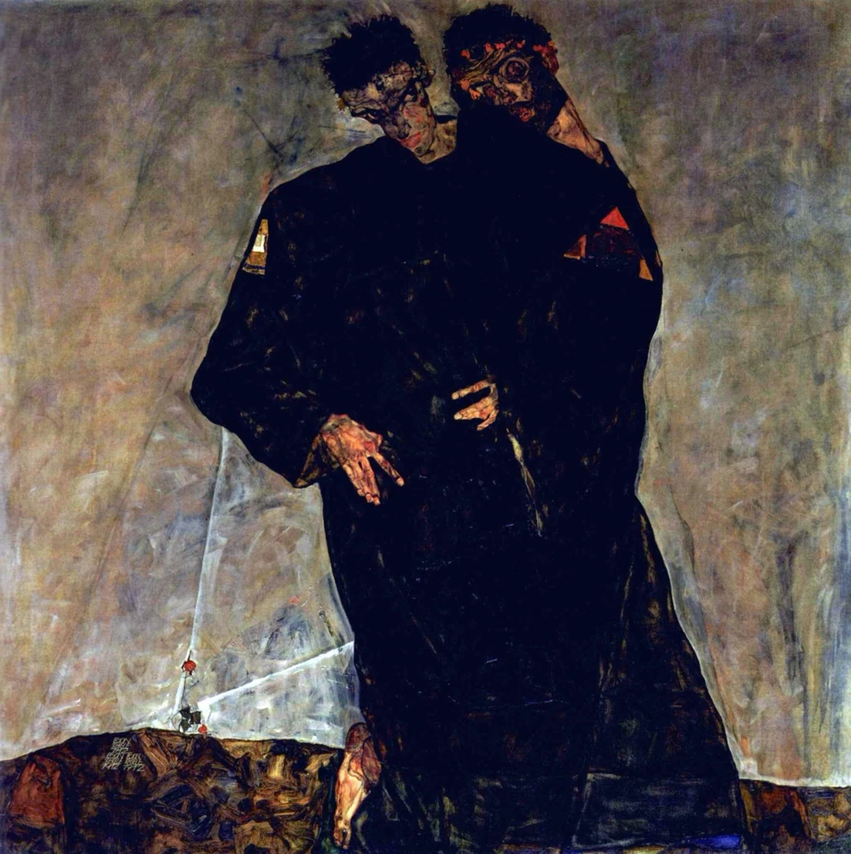 Reproducción sobre lienzo de impresión artística de giclee Ermitaños de Egon Schiele Foto 1 de 1