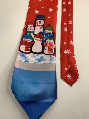 NUEVO Con Etiquetas Navidad Vacaciones Musical Corbata Pingüinos Foto 1 de 4