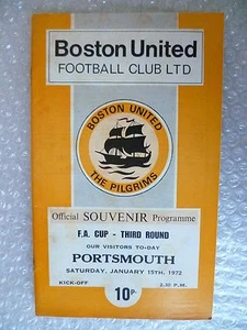 1972 BOSTON UNITED v PORTSMOUTH, 15th Jan (FA Cup 3rd RD) - Picture 1 of 2