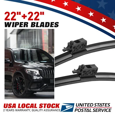 Front Windshield Wiper Blades 22"22" For 2015-2020 Mercedes-Benz C180&C200&C250 - Imagem 1 de 4