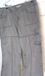 Vintage Aeropostale Cargo Pants Juniors 13/14 Long Gray Mid Rise Baggy Utility - Picture 1 of 7