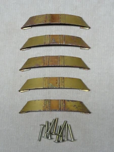 Vintage Antique Bamboo Look Cabinet Door or Drawer Pull Lot of 5 Metal Pulls 'M' - Picture 1 of 8