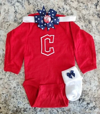 Guardians newborn/baby clothes girl Guardians baby gift Cleveland baseball baby - Image 1 of 3
