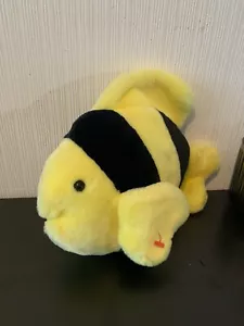 Ty Beanie Buddies Bubbles the Yellow & Black Striped Fish Plush - Picture 1 of 4