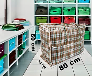 Plastiktasche Groß Jumbo Unterbett Aufbewahrungs Tasche kariert Camping rot XL - Bild 1 von 2