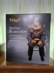 Sitzende Vogelscheuche Animatronic Spirit Halloween | Kopf schnappt sich ein | NOB - Video! - Bild 1 von 4