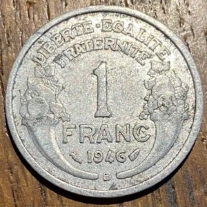 PIECE DE 1 FRANC MORLON ALUMINIUM 1946 B (1059) VOIR PHOTOS - Picture 1 of 2