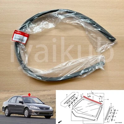 01-05 Genuine Honda Civic ES 4D sedan top front windshield molding trim seal - Image 1 of 4