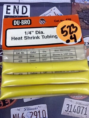 DuBro 439 1/4"x3pc. (6.3mm) Heat Shrink Yellow NewInPack USA Shipped - Image 1 of 3