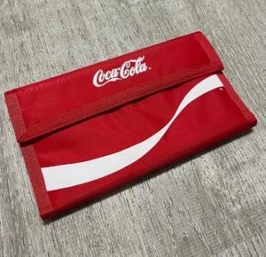 Vintage 1980’s Classic Coca Cola Wave Wallet Red Tri-Fold Checkbook Size - Picture 1 of 3