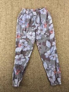 Pink Pants Womens Small Blue Floral Sweat Pants - Picture 1 of 11