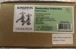 NEU im Karton Kingston Restaurierungssammlung Chrom Becken Wasserhahn KS3201PX - Bild 1 von 1