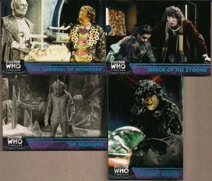 DOCTOR WHO TIMELESS BLUE FOIL PARALLEL BASE 4 CARD LOT C #'s 8 15 21 25 #'d/ 99 - Picture 1 of 1