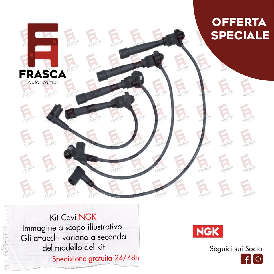 Kit 4 Cavi Fili Accensione Candela Fiat Seicento 1.1 54 CV 1998/2010 - Imagen 1 de 3