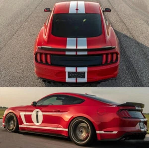 Racing Stripes Car Side Door Stickers For FORD MUSTANG Rocker Panel Vinyl Decals - Picture 1 of 4