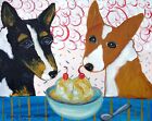 Pembroke Welsh Corgi ACEO Art Print 2.5x3.5 Ice Cream Sundae Dog Collectible