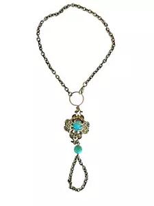 Slave Cuff Bracelet Copper/brass Chain metal design Two Stones   A1156 - Picture 1 of 11