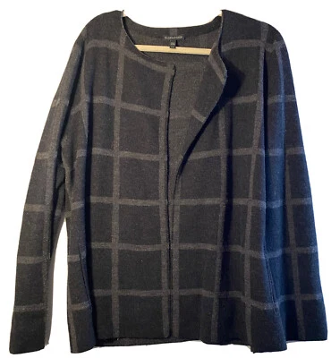 Cárdigan Chaqueta Eileen Fisher L Lana Merino Ventana Lujo Artístico Lagenlook Foto 1 de 4