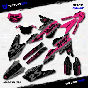 Gray & Pink Slick Racing Graphics Kit fits Yamaha 15-19 WR250F WR 250F Decals - Picture 1 of 5