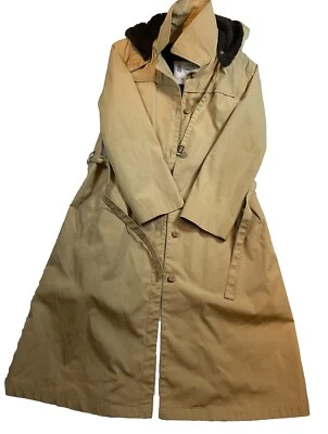 Gabardina/abrigo de lluvia London Fog caqui retro aislante talla 12 PETITE Foto 1 de 4