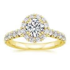 Solitaire Womens Engagement Ring Size 7 5 Bis 14K Yellow Gold 1.50 Ct Diamond