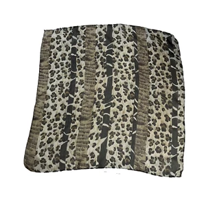 Unbranded Womans Squared Scarf Beige One Size Animal Print - Picture 1 of 3