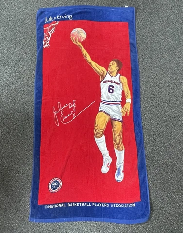 Philadelphia 76ers Julius Erving Doctor J NBA VTG Red Beach Towel 60.5” x 30” Cover