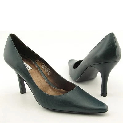 Nuevo Zapato de vestir clásico ALFANI de cuero verde azulado de tacón alto con punta puntiaguda talla 8  Foto 1 de 3