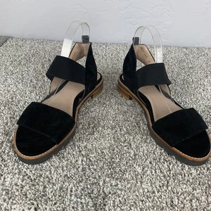 Stuart Weitzman Sandals Womens Size 8.5 Black Suede Topical Strappy Slingback - Picture 1 of 8