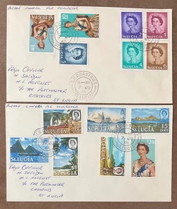 ST. LUCIA 1968 QEII SG197-210 complete set on 2 covers very fined used - Picture 1 of 2