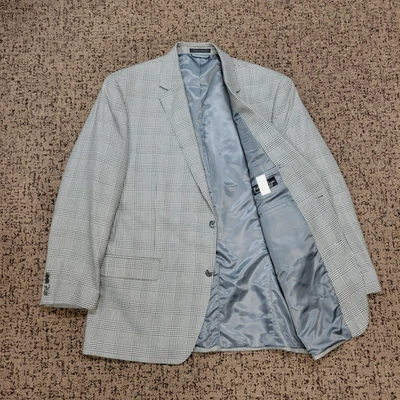 Abrigo Blazer Chaqueta Deportivo Andrew Fezza Signature Para Hombre 46 L Gris Poli Rayón CHECK Foto 1 de 4