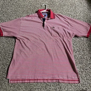 Tommy Hilfiger Polo rot-weiß gestreiftes Kurzarmhemd Co Herren Gr. XL - Bild 1 von 10