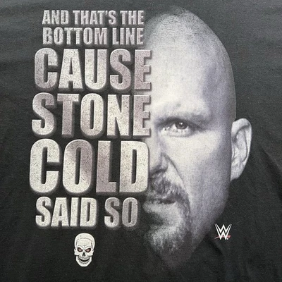 Stone Cold Steve Austin WWE Men’s 2XL Black T-Shirt Bottom Line Said So Graphic - Image 1 of 4