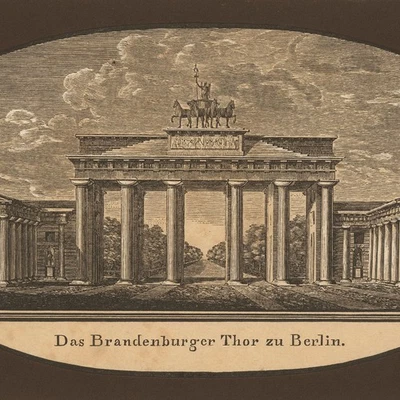 Berlin Brandenburger Tor Friedrich Wilhelm Gubitz Stahlstich Aquatinta 19 Jhd - Bild 1 von 4