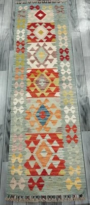 Classic Handmade Afghan Turkish Runner Kilim Rug, Aztec Wool Rug, Size 195x59 CM - Image 1 of 4
