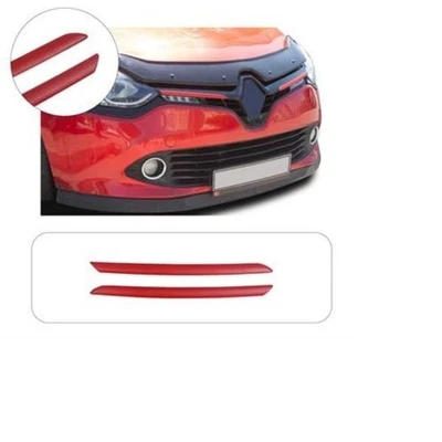 Rejilla delantera cromada de acero inoxidable para Renault Clio IV HB 2012-2017 roja 2 piezas Foto 1 de 3