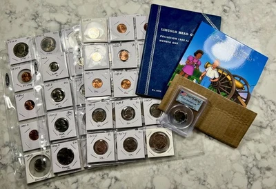 US Coin Collection Lot Wheat Cent Album Unc Halves Proof Nickel Civil War Estate - Image 1 of 4