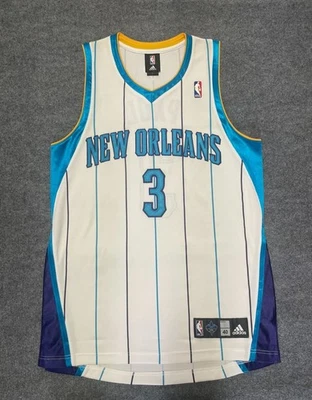 Adidas Chris Paul New Orleans Hornets Home WhitePinstripe AuthenticJersey Size40 - Image 1 of 2