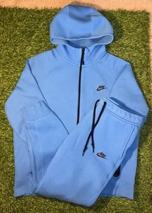 Tuta Nike Tech Fleece set completo felpa con cappuccio blu taglia large e XL - Foto 1 di 11