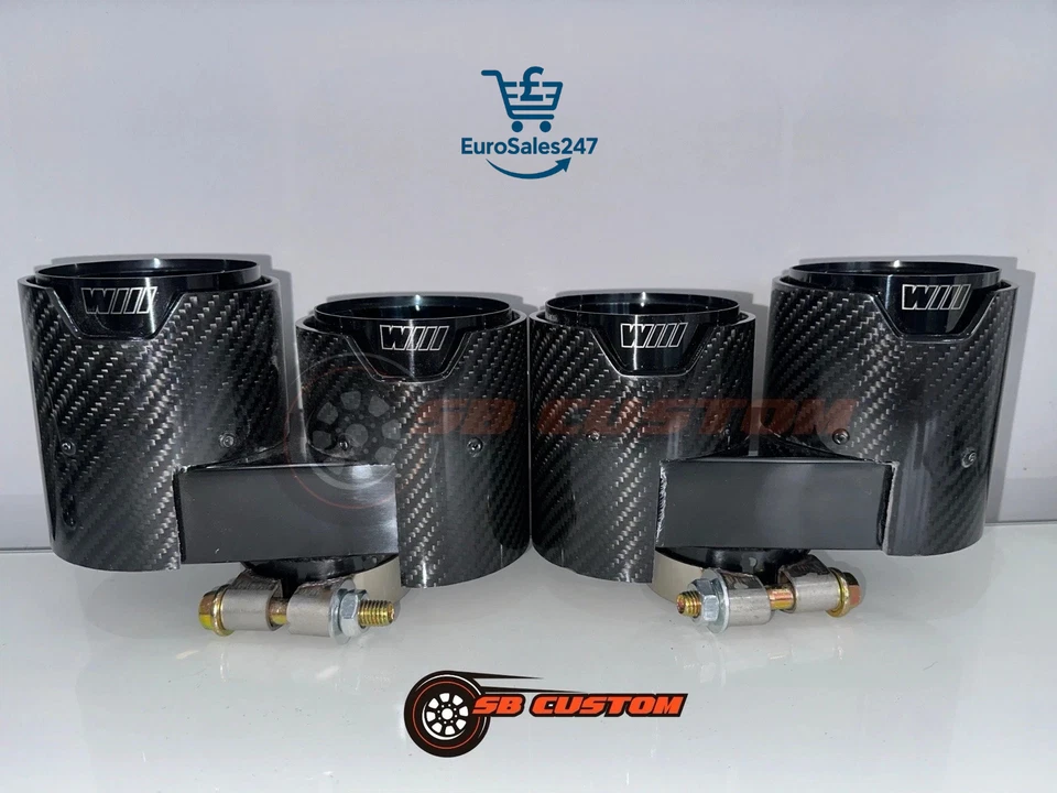 PUNTAS DE FIBRA DE CARBONO BMW G20 G21 G28 G22 G23 G26 G42 PUNTAS DE ESCAPE CUÁDRUPLES 330 420 320! Foto 1 de 4