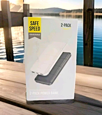 Pack 2 Cargador Portátil 15.000 mAh Doble Puertos 1 Blanco y 1 Negro Foto 1 de 4