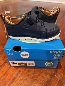 STRIDE RITE 360 TODDLER US 8M Ethan Style Navy Blue NWT - Picture 1 of 9