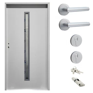 Ausstellungstür #TV01 Stahl Nebeneingangstür mit Zarge NBT56 DIN Links 100x200cm - Bild 1 von 9