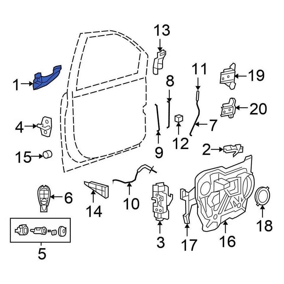 For Chrysler Town & Country 13-16 Chrysler Front Left Outer Exterior Door Handle Foto 1 de 1