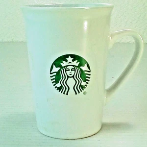 Starbucks White 11 oz Coffee Mug Cup Green Siren Mermaid Logo - Picture 1 of 5