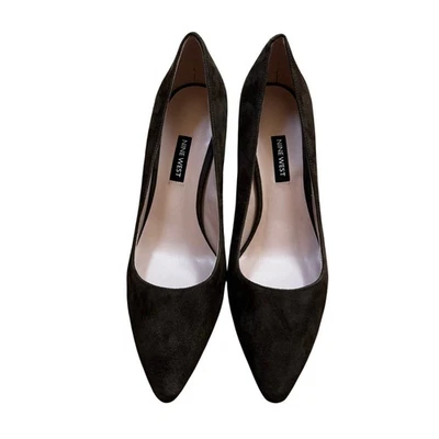 Nine West "Emmala" caqui oscuro VERDE gamuza tacón alto zapatos de carrera EE. UU. 9,5 M Foto 1 de 4